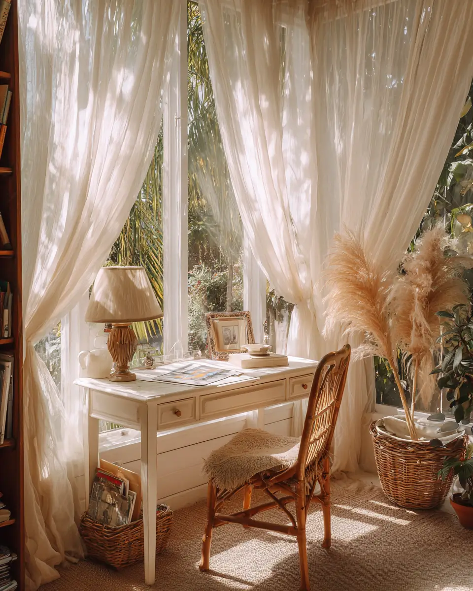 Cream Boho Home Office Decor Ideas