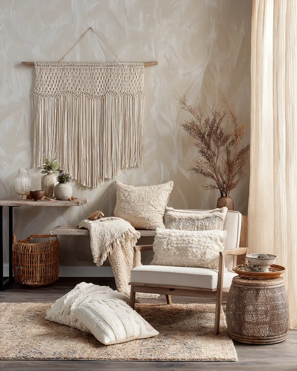 Cream Boho Home Office Decor Ideas