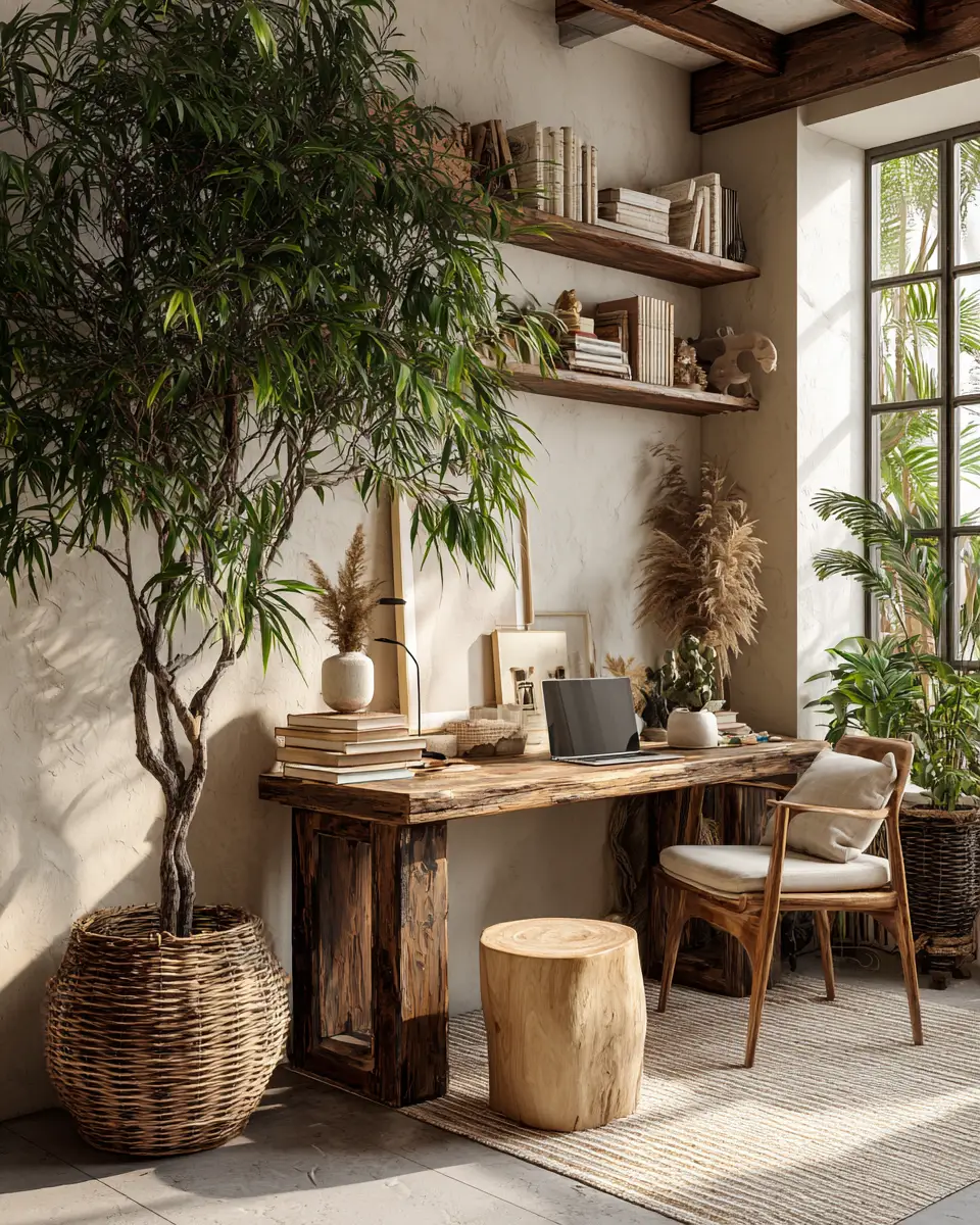 Cream Boho Home Office Decor Ideas