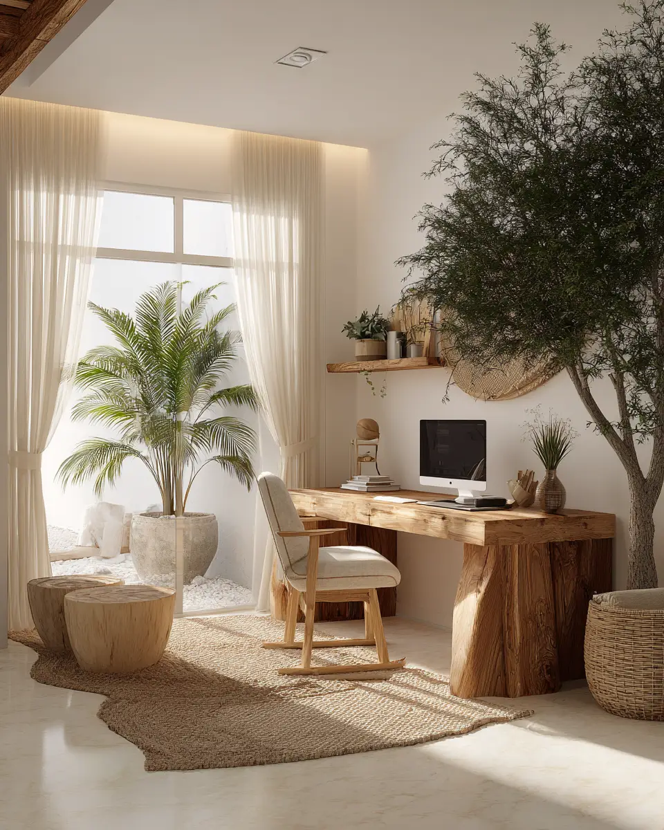 Cream Boho Home Office Decor Ideas