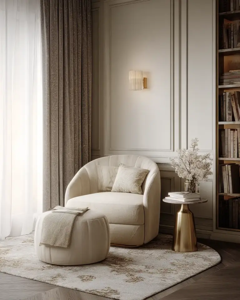 Cream Classic Living Room Decor Ideas - Featured