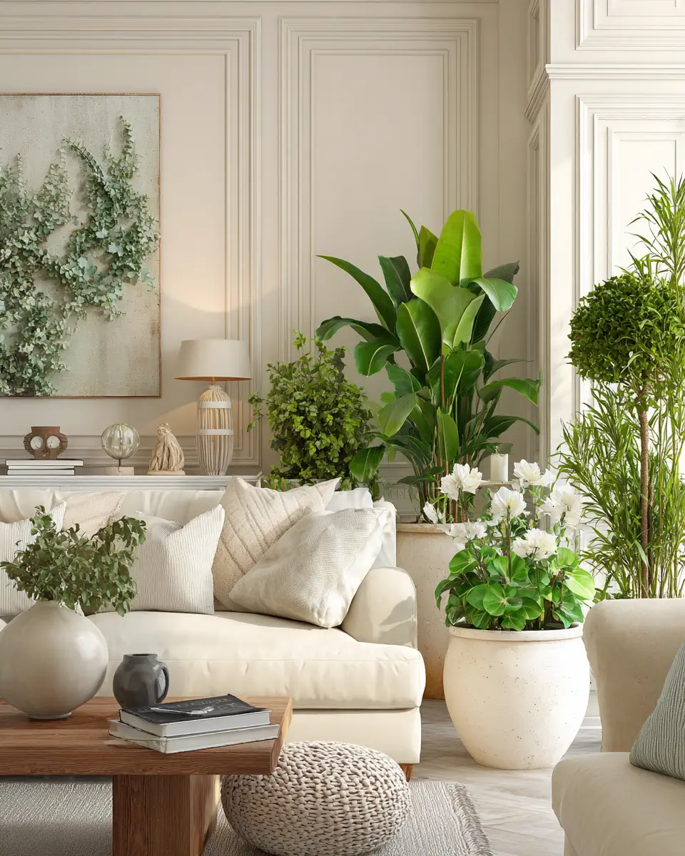 Cream Classic Living Room Decor Ideas