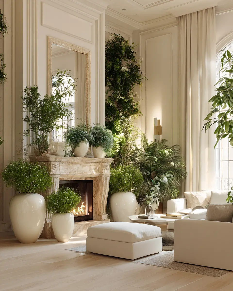 Cream Classic Living Room Decor Ideas