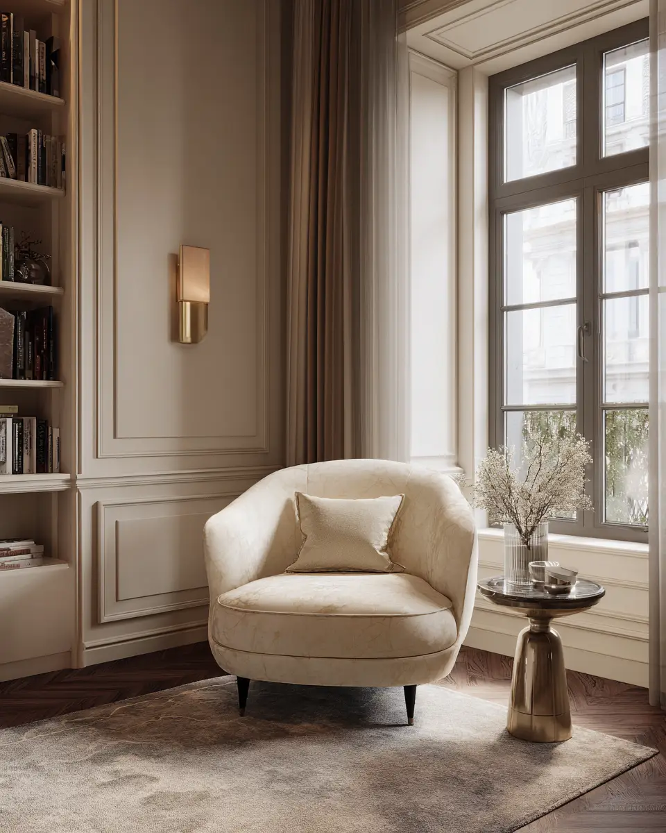 Cream Classic Living Room Decor Ideas