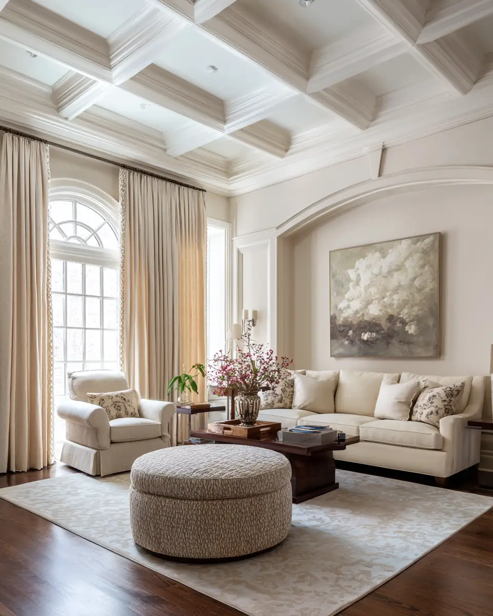 Cream Classic Living Room Decor Ideas