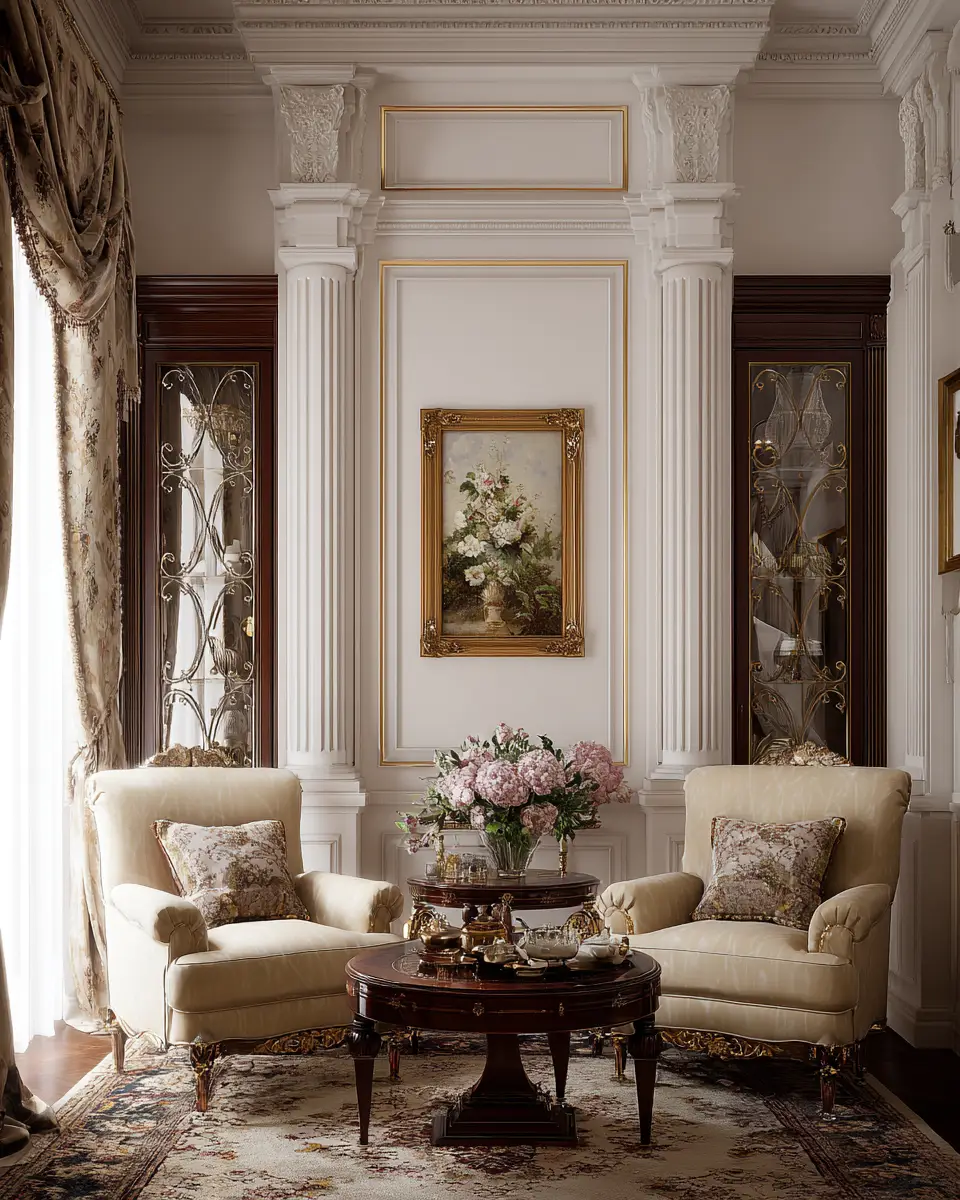 Cream Classic Living Room Decor Ideas