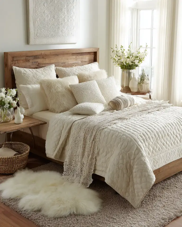 Cream Eclectic Bedroom Decor Ideas - Featured