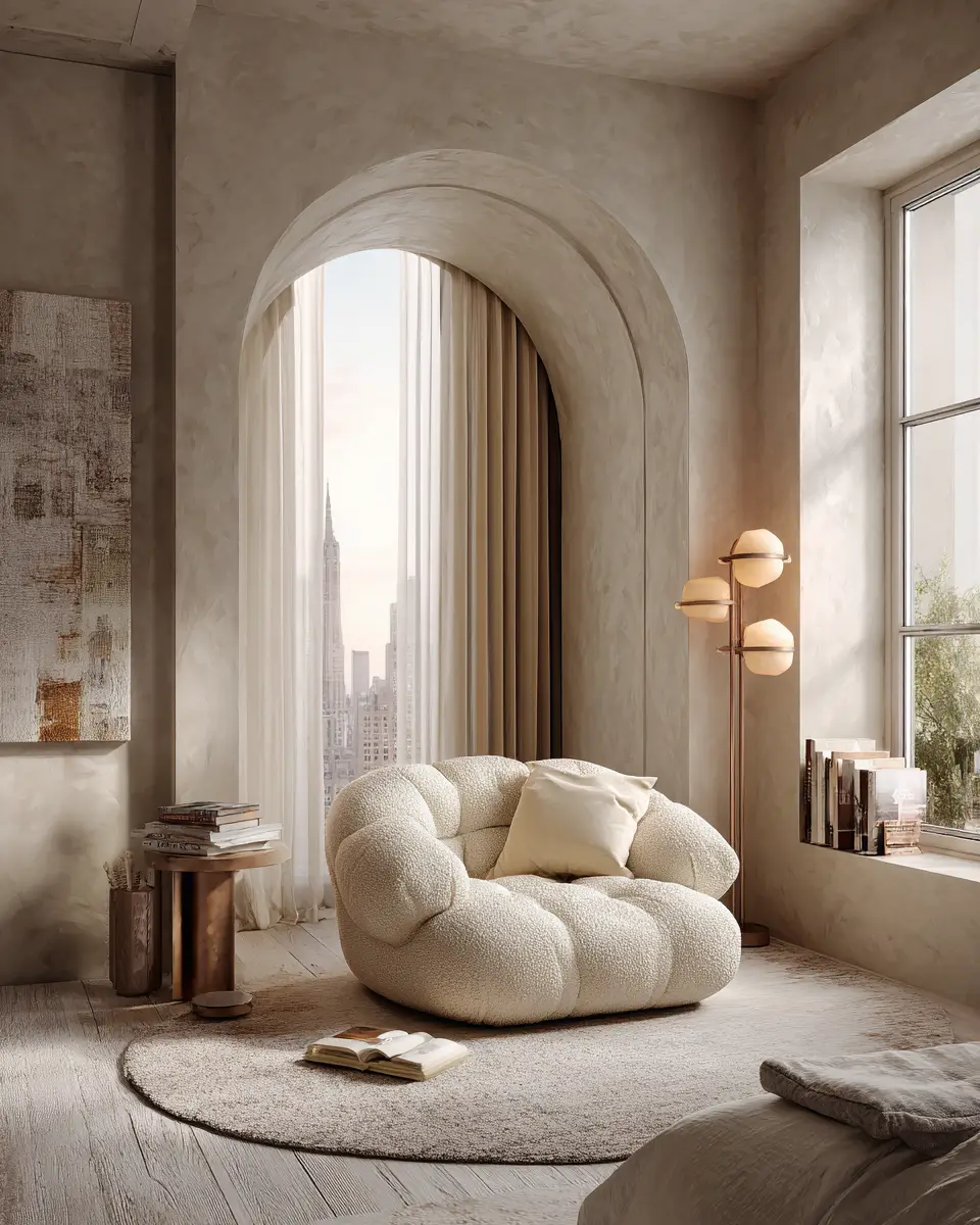 Cream Eclectic Bedroom Decor Ideas