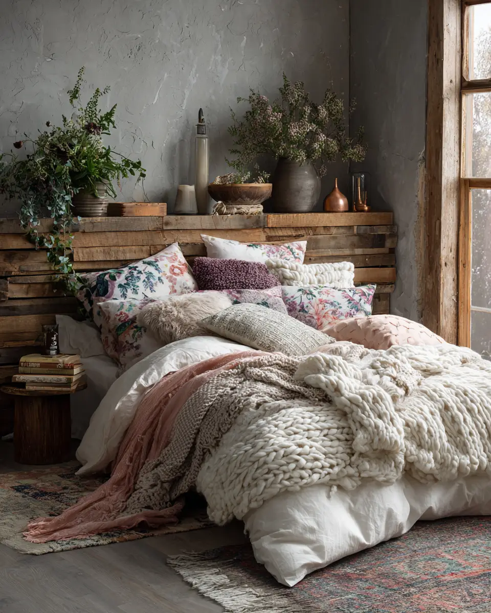 Cream Eclectic Bedroom Decor Ideas