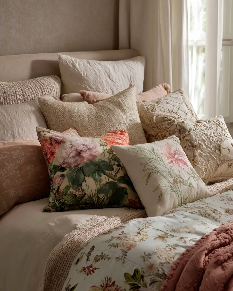 Cream Eclectic Bedroom Decor Ideas