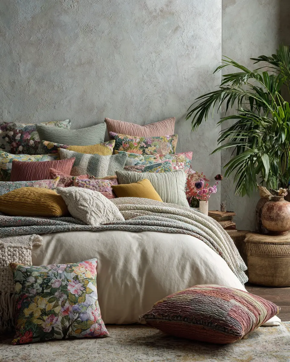 Cream Eclectic Bedroom Decor Ideas