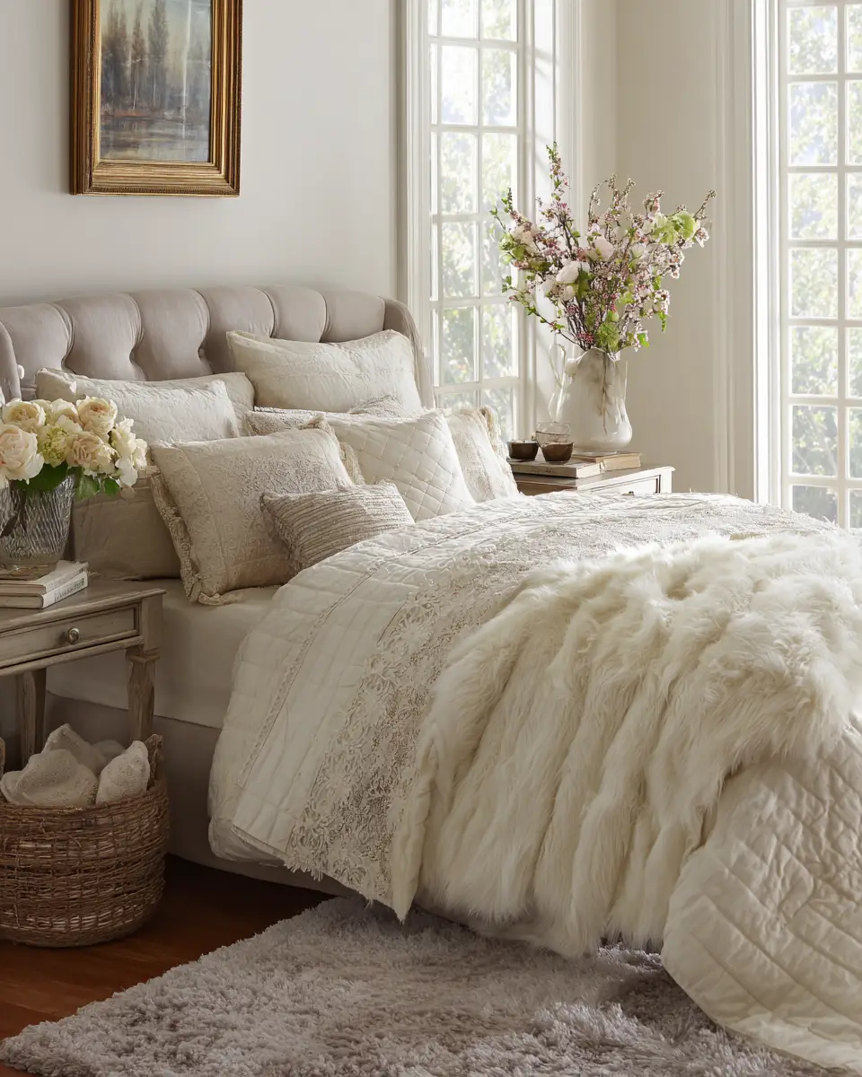 Cream Eclectic Bedroom Decor Ideas