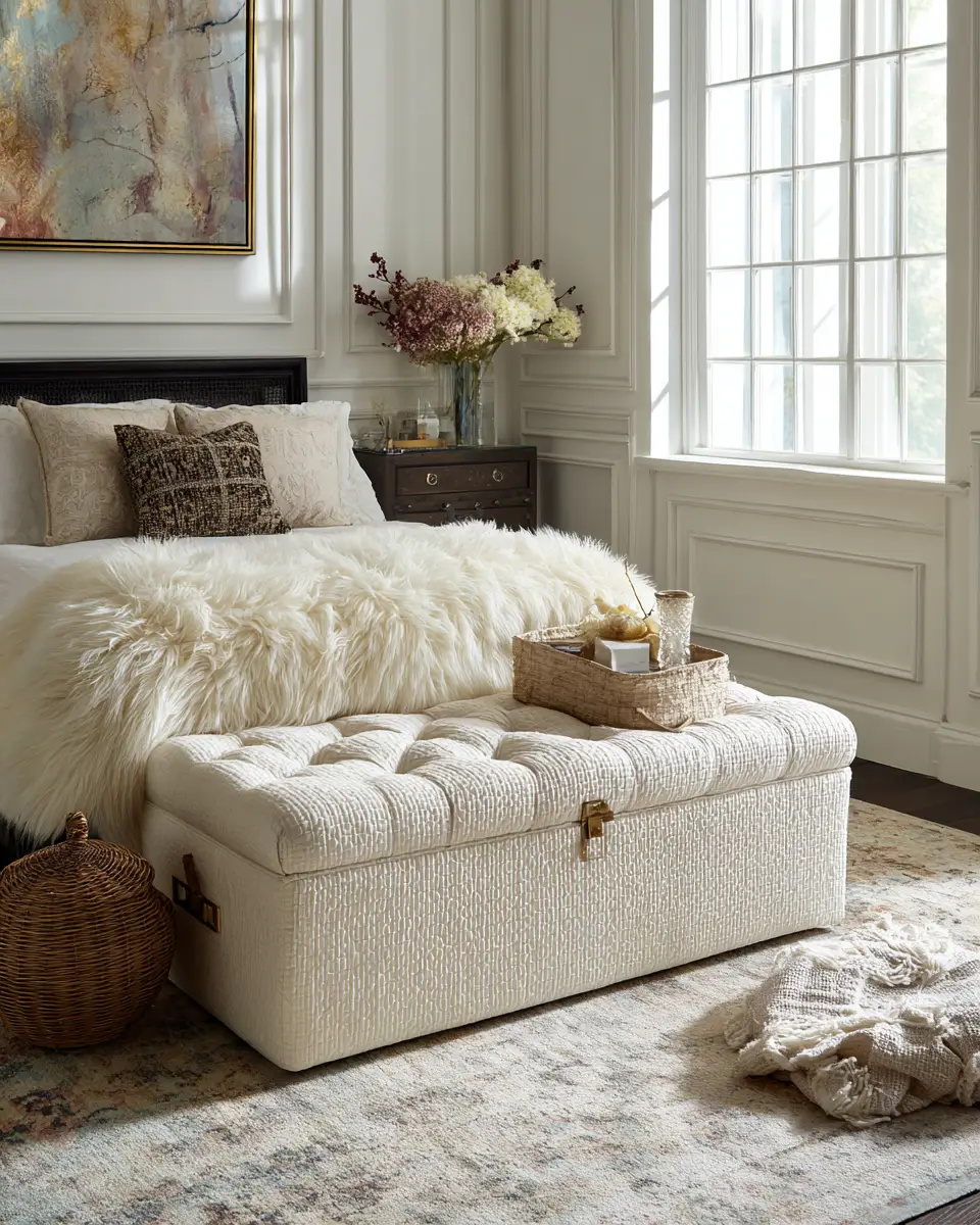 Cream Eclectic Bedroom Decor Ideas