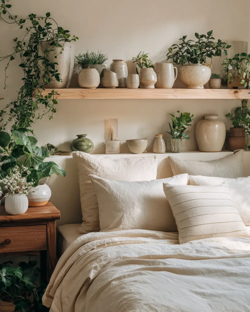 Cream Eclectic Bedroom Decor Ideas