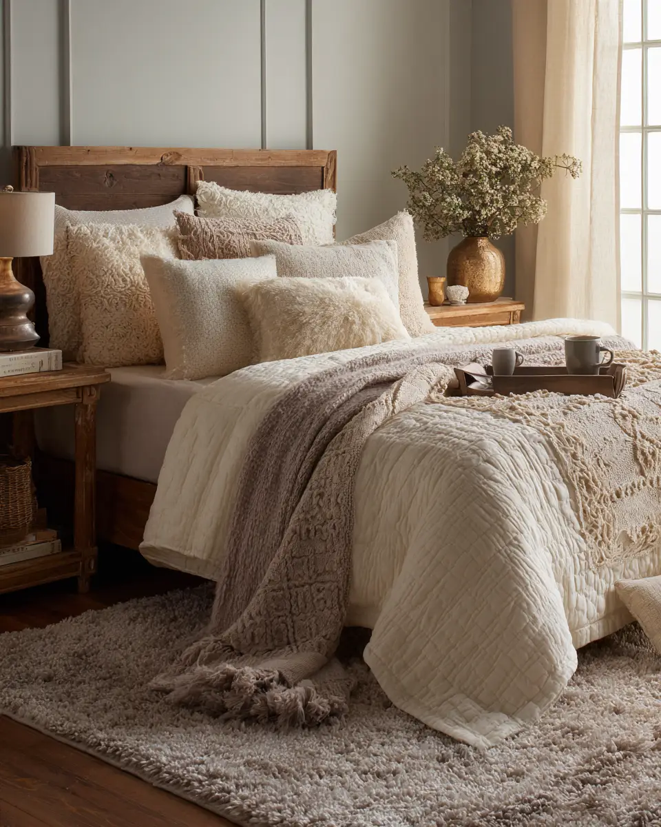 Cream Eclectic Bedroom Decor Ideas