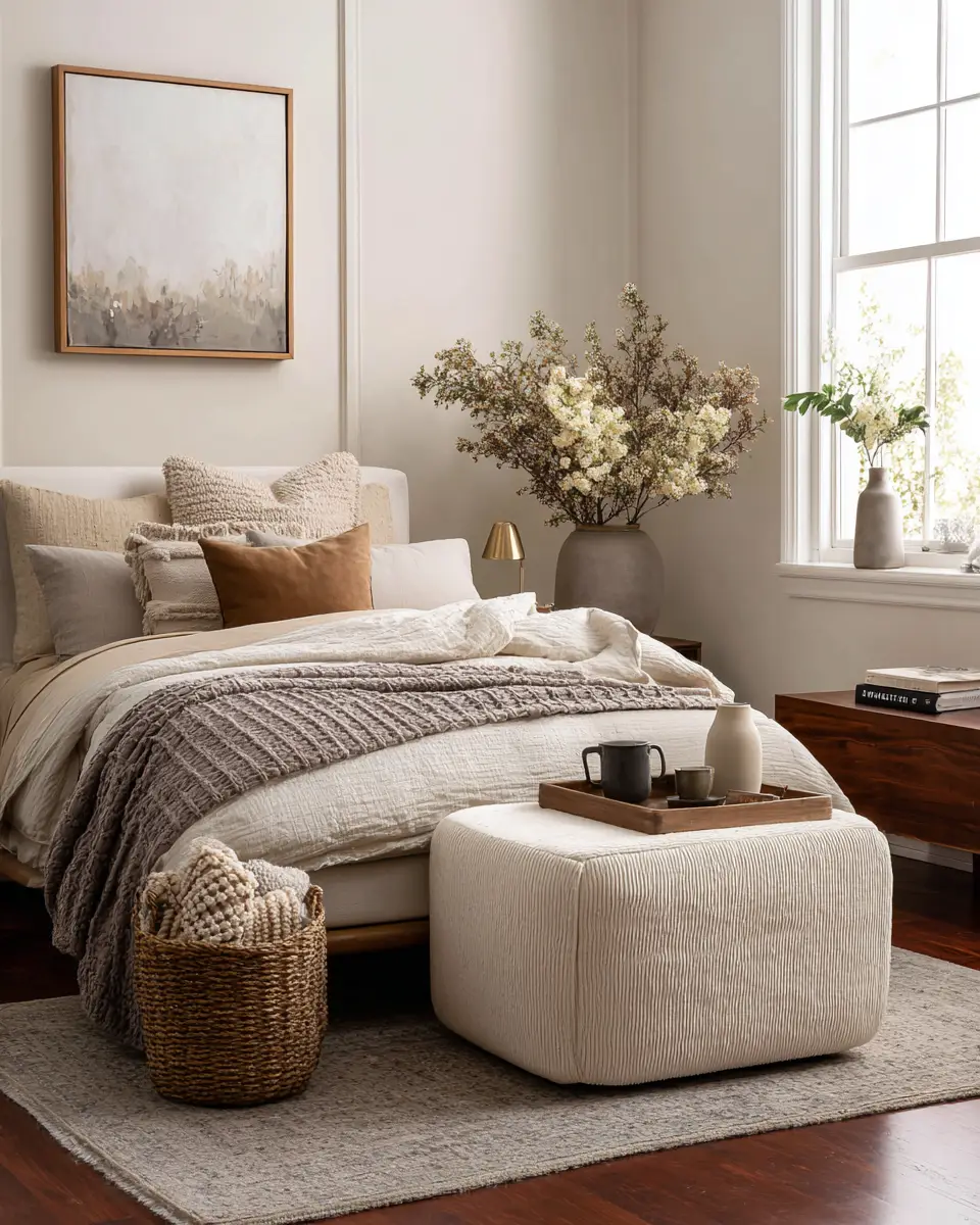 Cream Eclectic Bedroom Decor Ideas