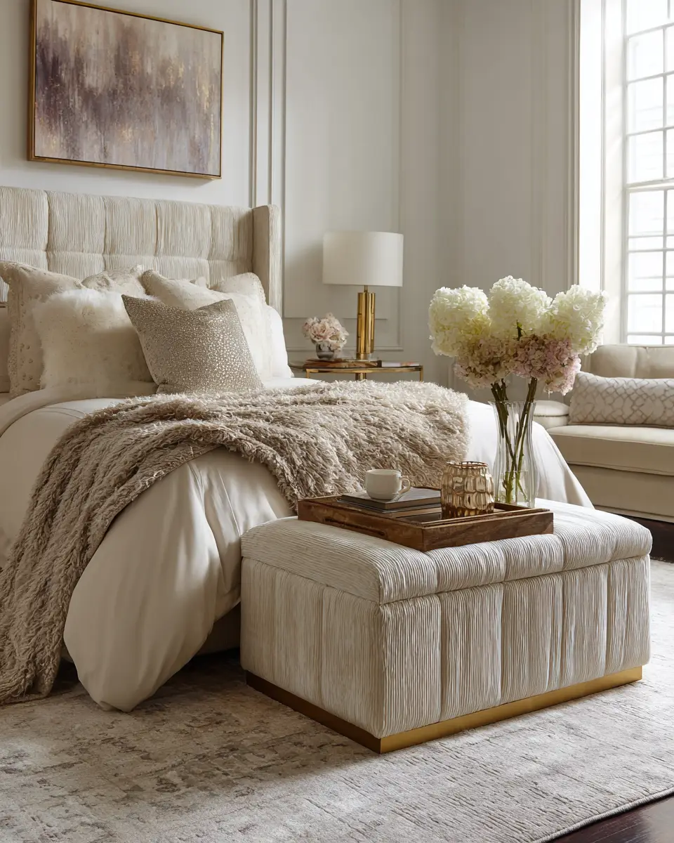 Cream Eclectic Bedroom Decor Ideas