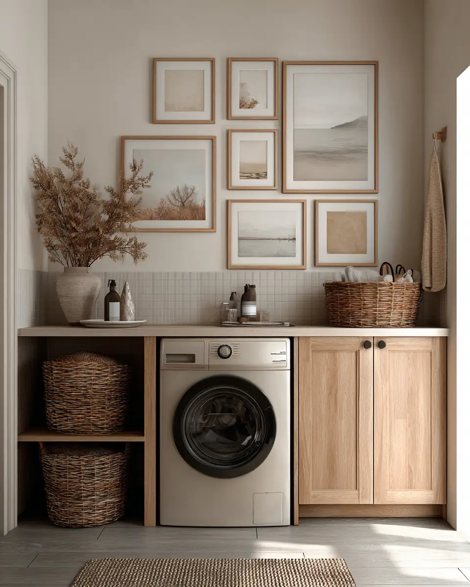 Cream Japandi Laundry Room Decor Ideas
