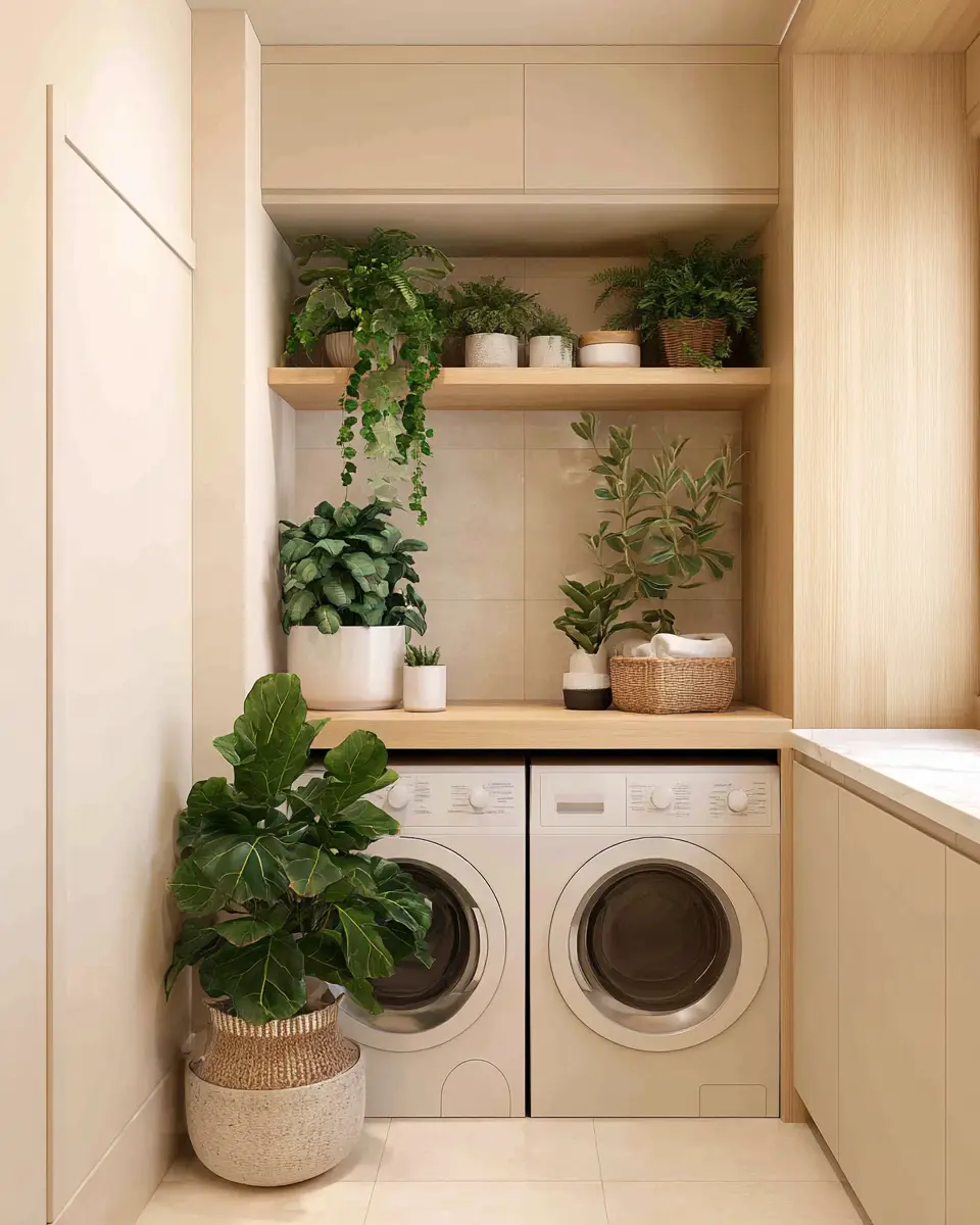 Cream Japandi Laundry Room Decor Ideas