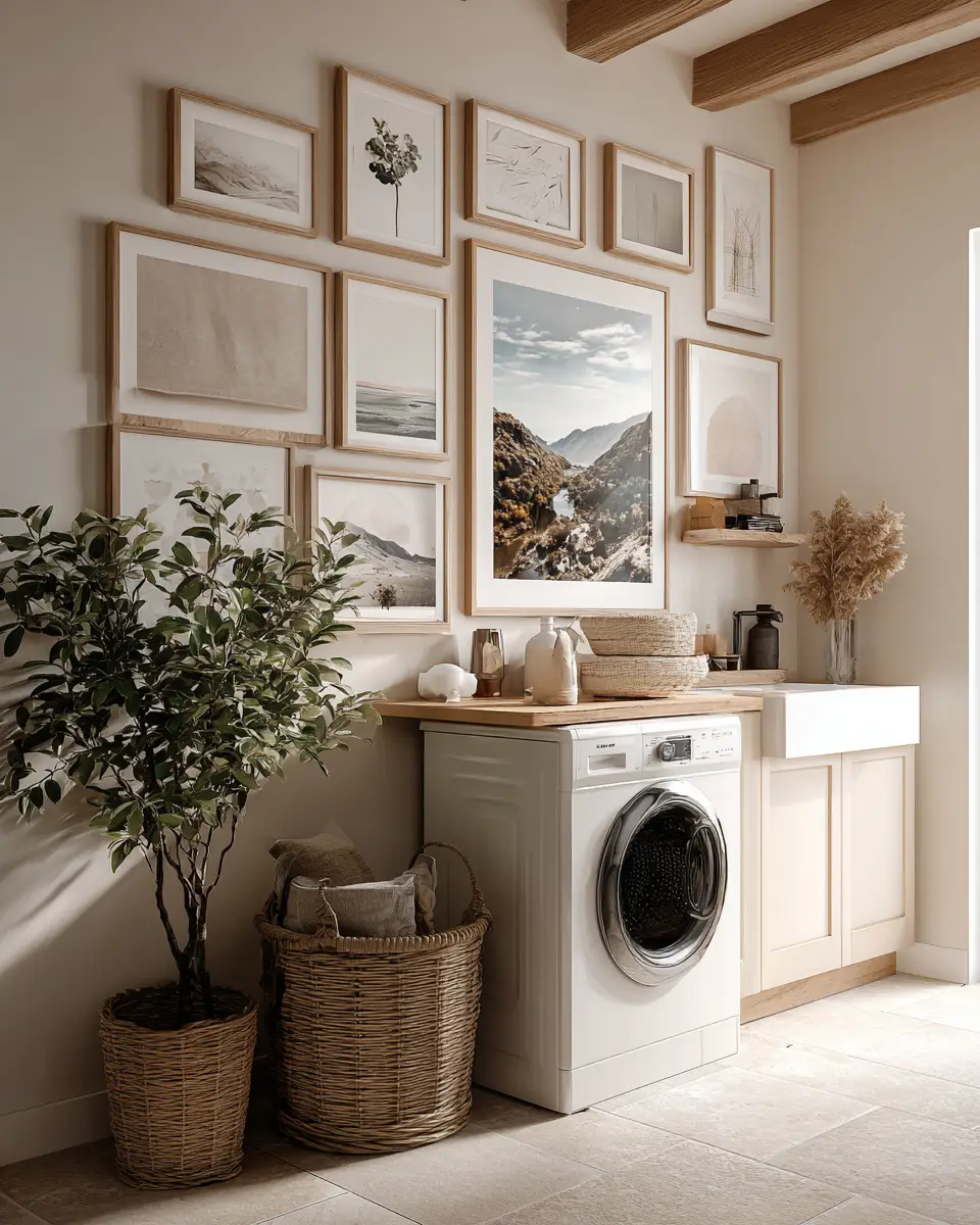 Cream Japandi Laundry Room Decor Ideas