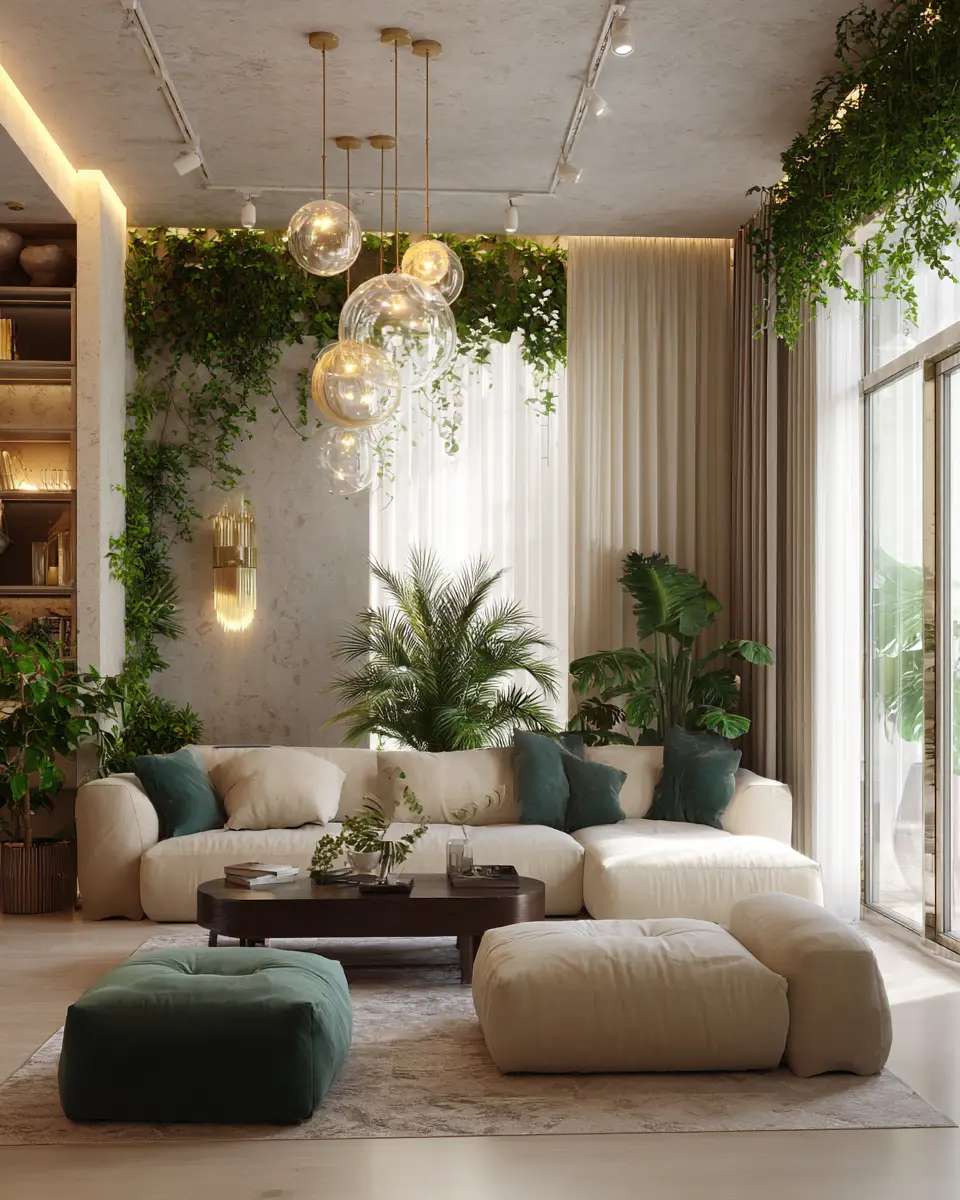 Cream Mid-Century Modern Living Room Decor Ideas