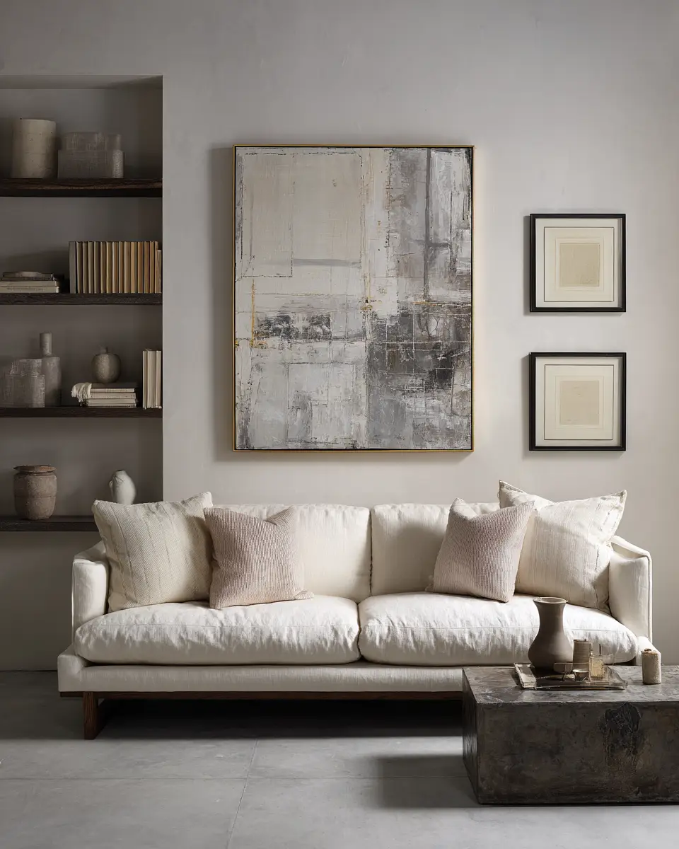 Cream Mid-Century Modern Living Room Decor Ideas