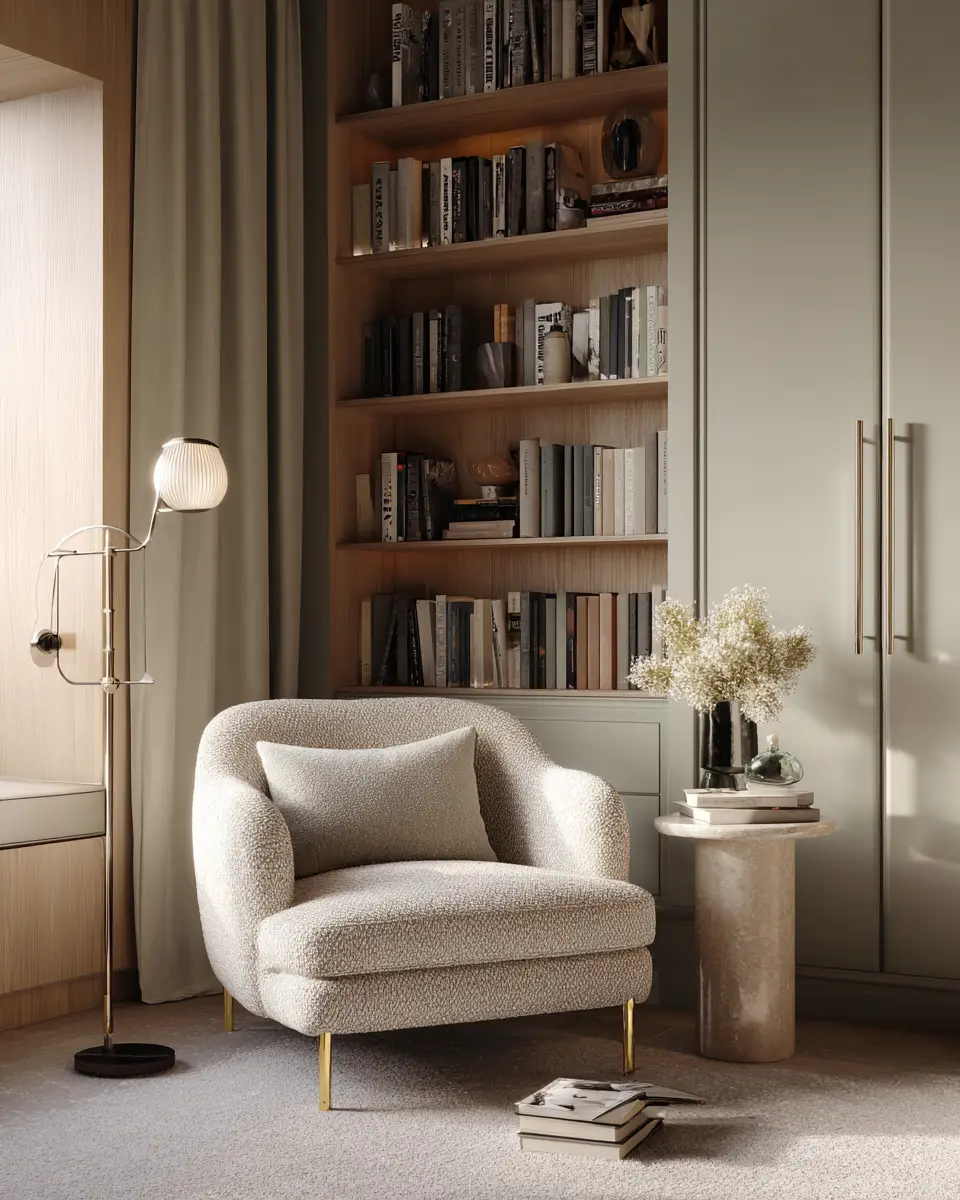 Cream Mid-Century Modern Living Room Decor Ideas