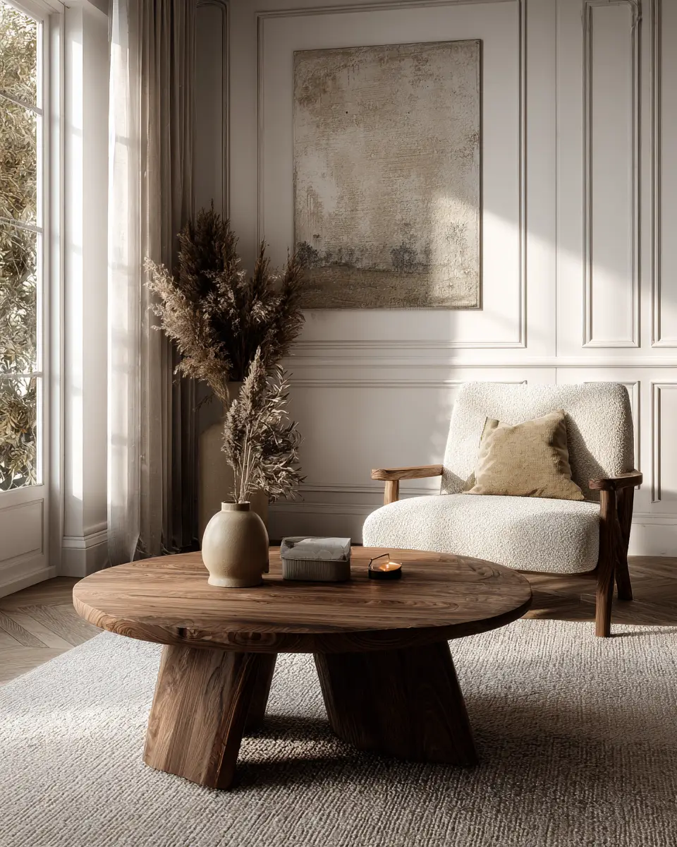 Cream Mid-Century Modern Living Room Decor Ideas