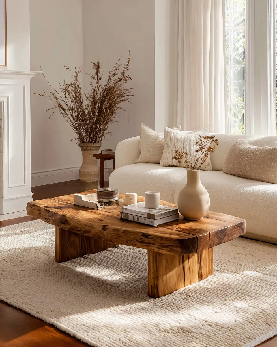 Cream Mid-Century Modern Living Room Decor Ideas