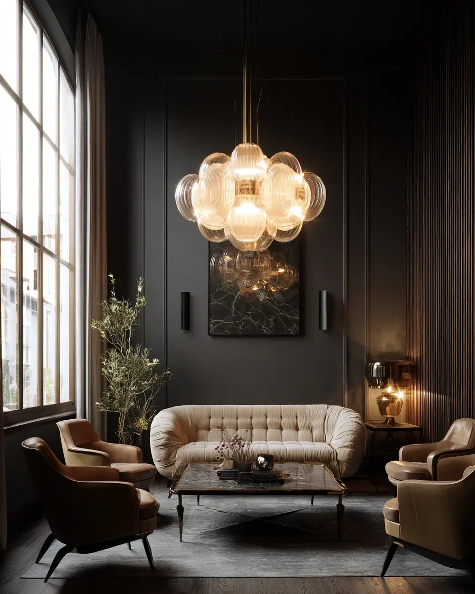 Cream Mid-Century Modern Living Room Decor Ideas