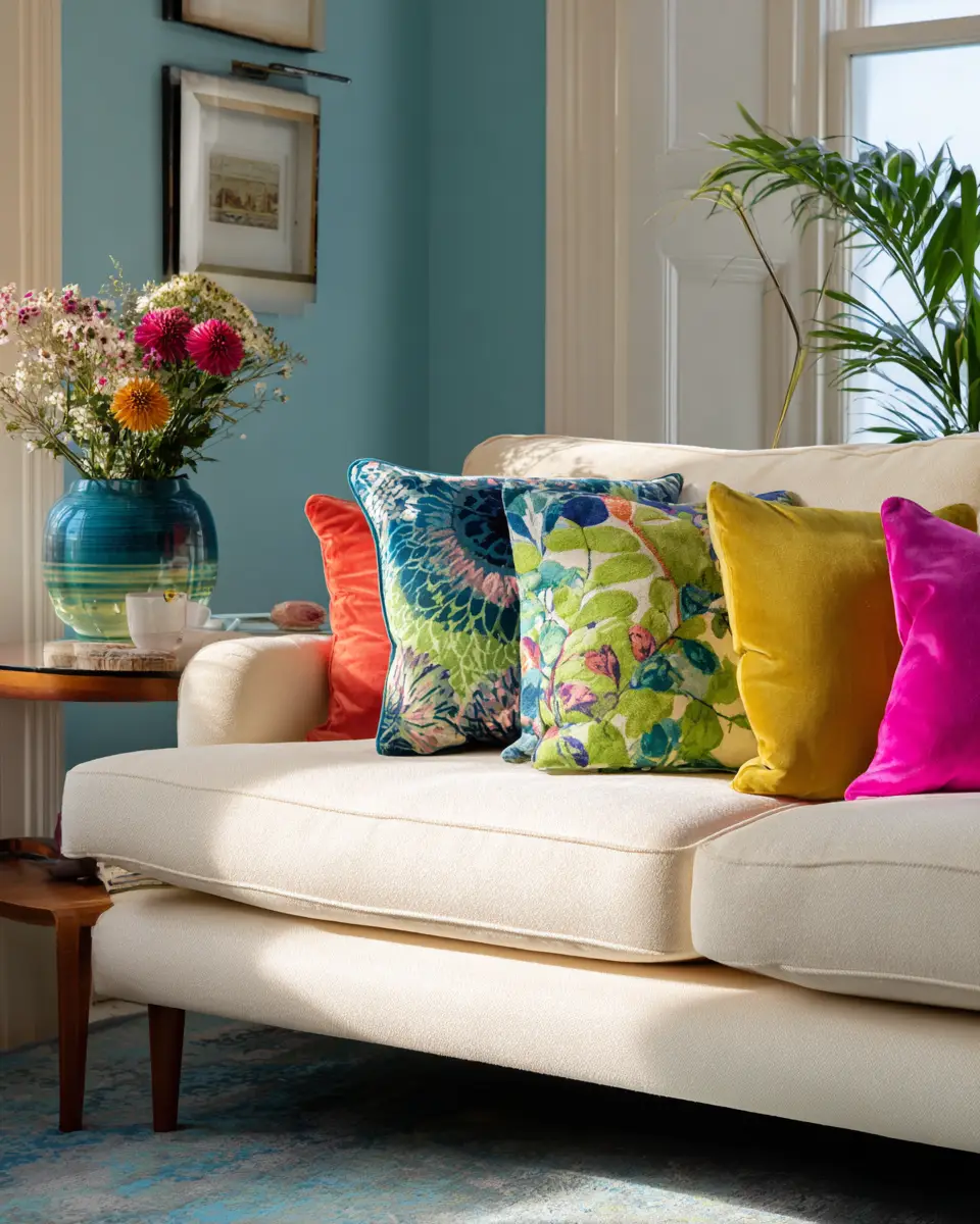 Cream Mid-Century Modern Living Room Decor Ideas