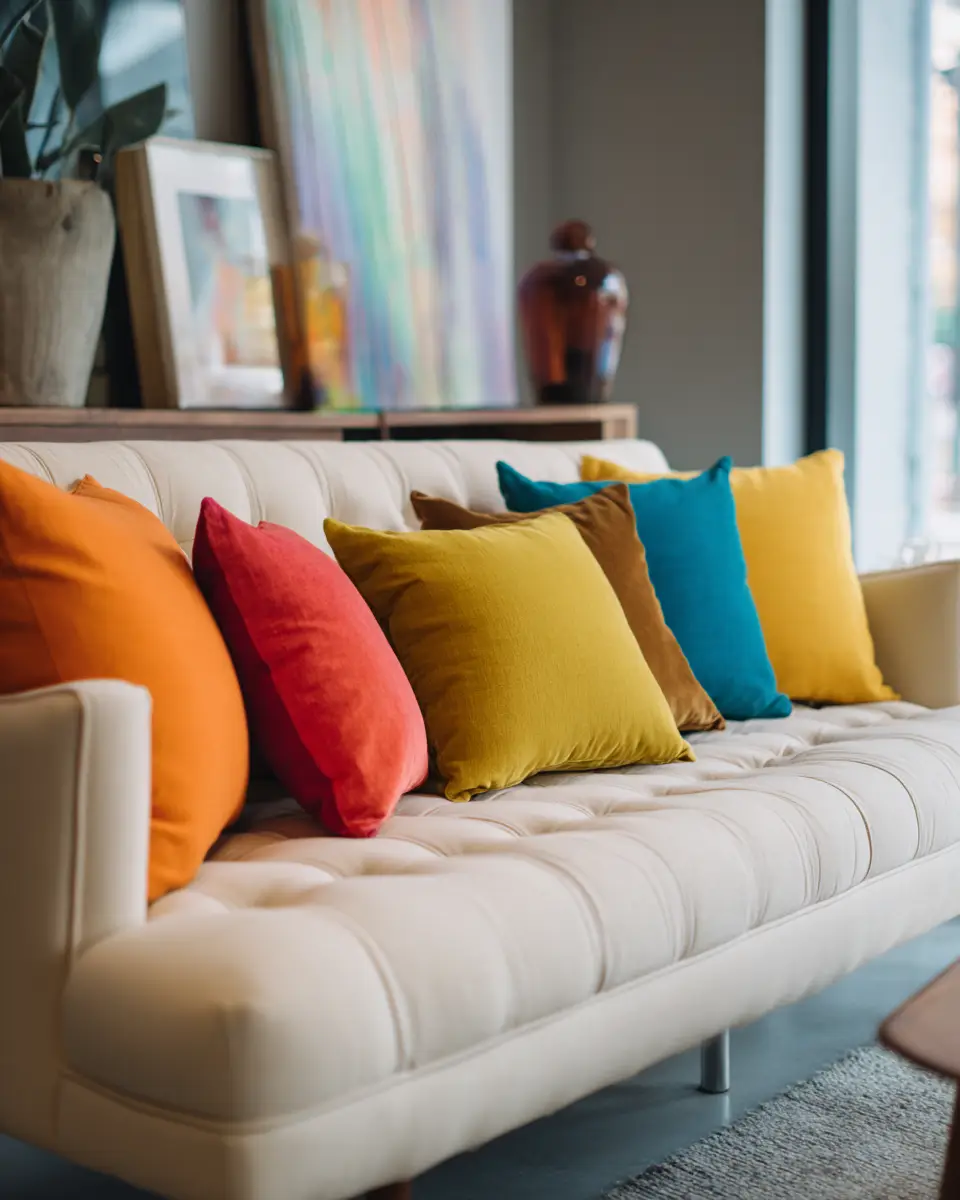 Cream Mid-Century Modern Living Room Decor Ideas