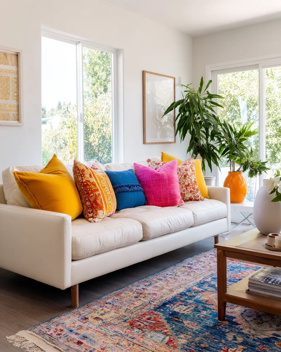 Cream Mid-Century Modern Living Room Decor Ideas