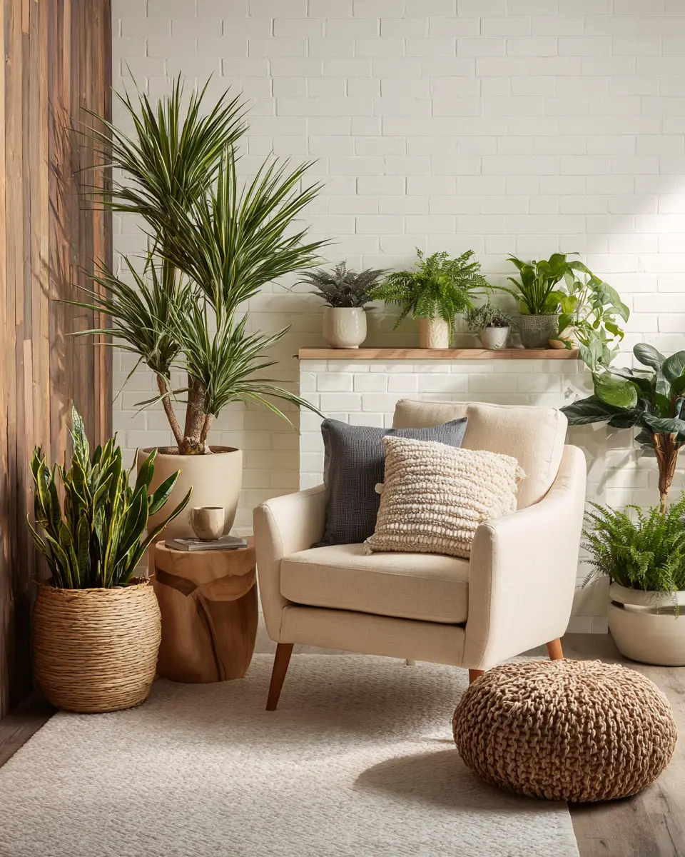 Cream Mid-Century Modern Living Room Decor Ideas