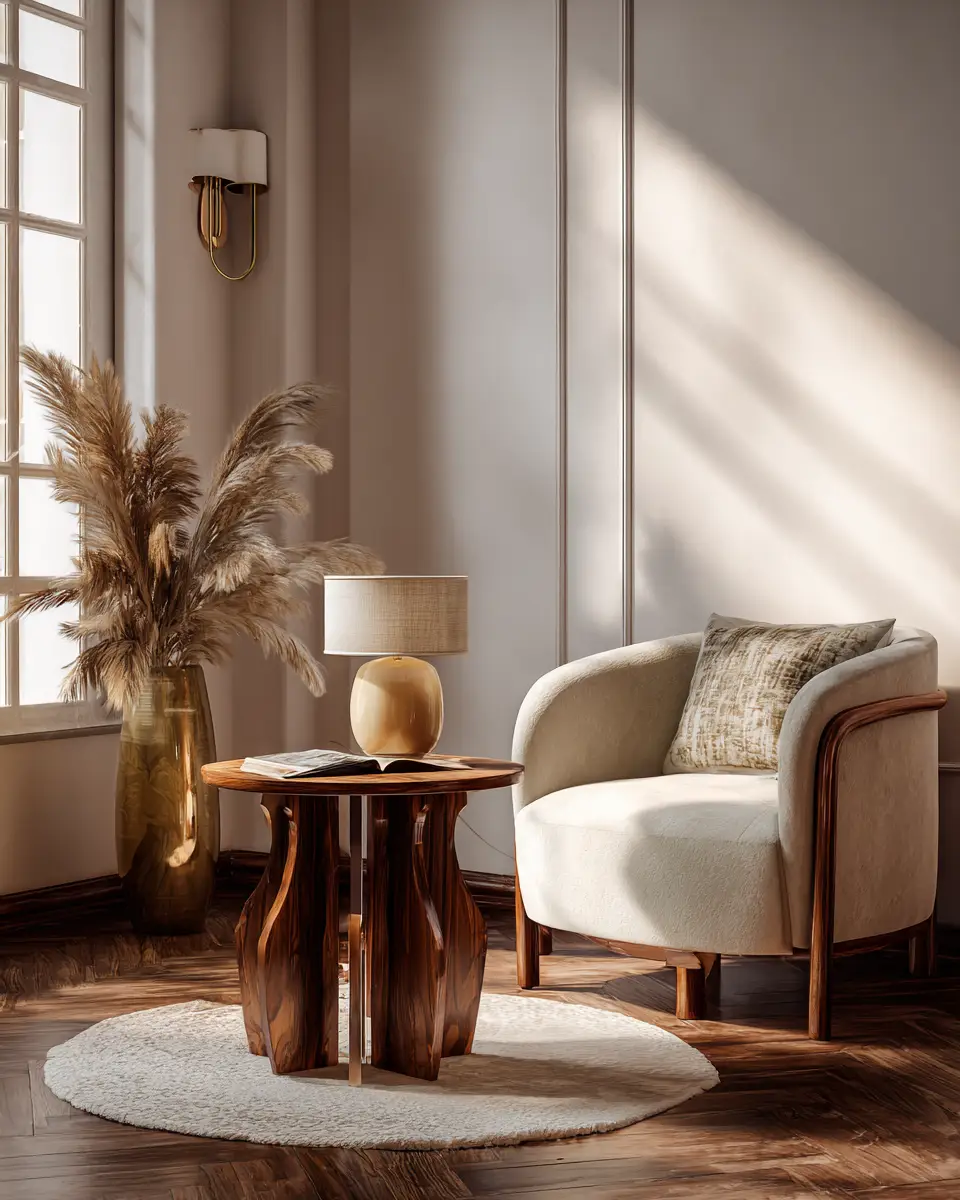 Cream Mid-Century Modern Living Room Decor Ideas