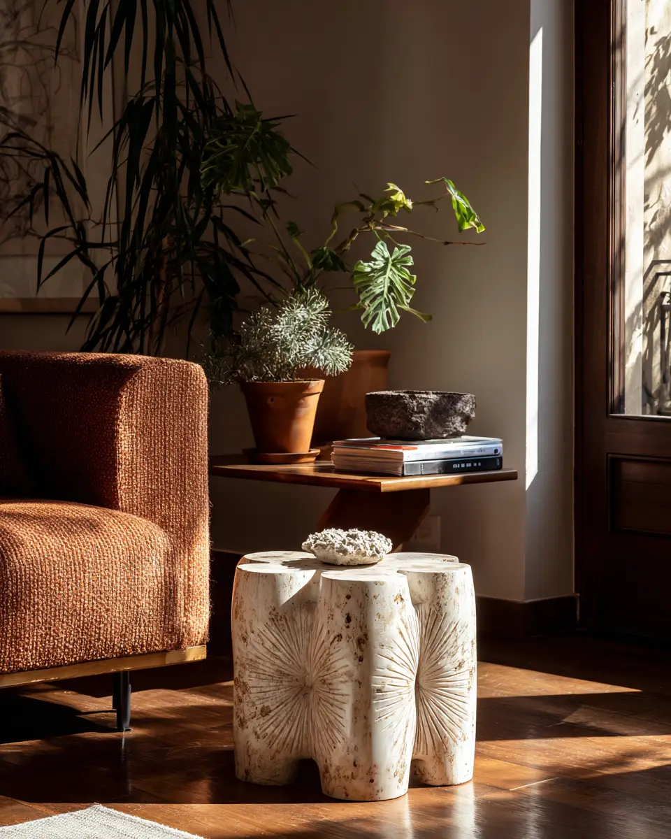 Cream Mid-Century Modern Living Room Decor Ideas