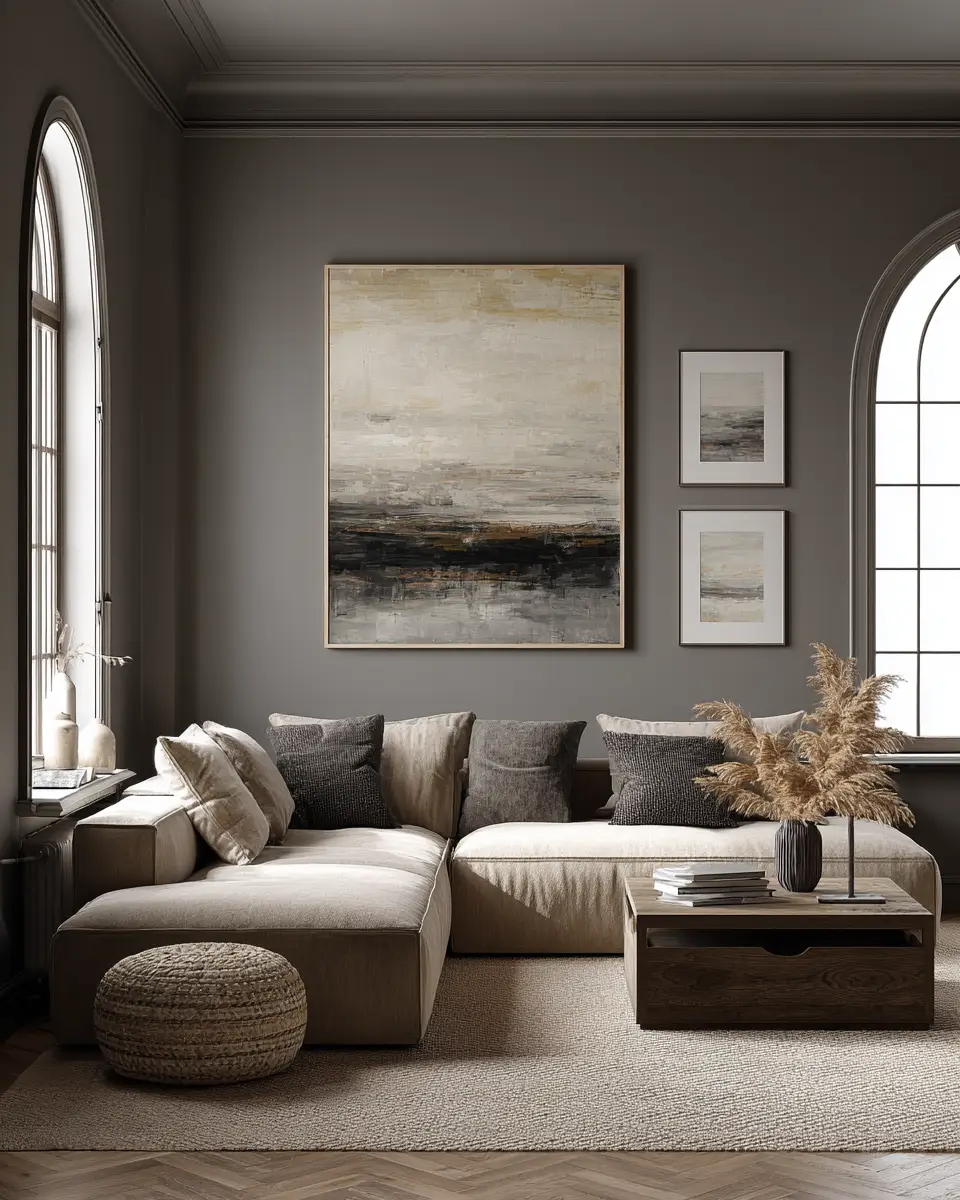 Cream Mid-Century Modern Living Room Decor Ideas