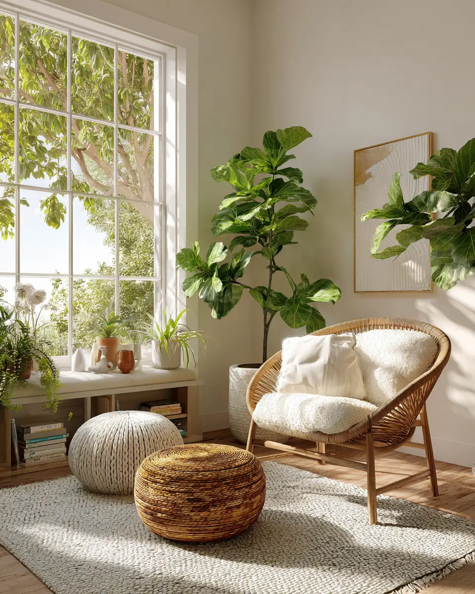 Cream Mid-Century Modern Living Room Decor Ideas