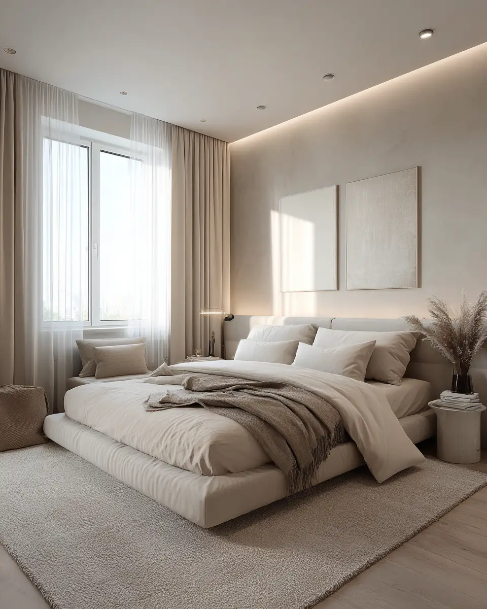 Cream Minimalist Bedroom Decor Ideas
