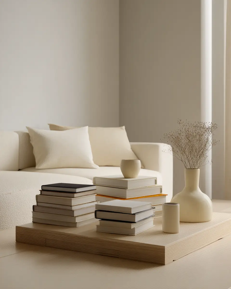 Cream Minimalist Living Room Decor Ideas - Featured