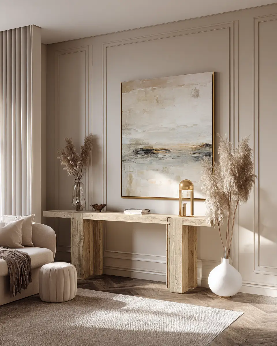 Cream Minimalist Living Room Decor Ideas