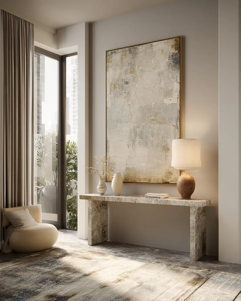 Cream Minimalist Living Room Decor Ideas