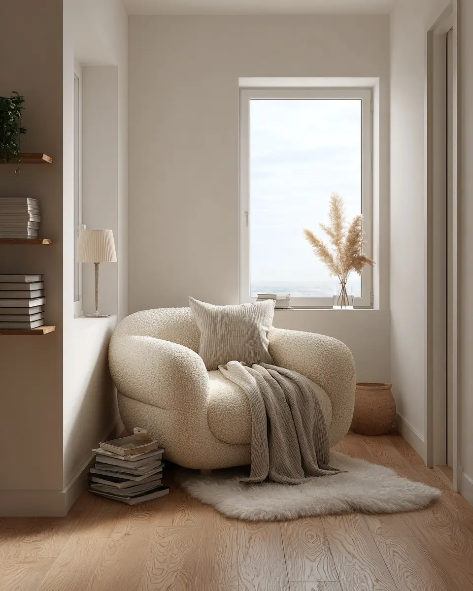 Cream Minimalist Living Room Decor Ideas