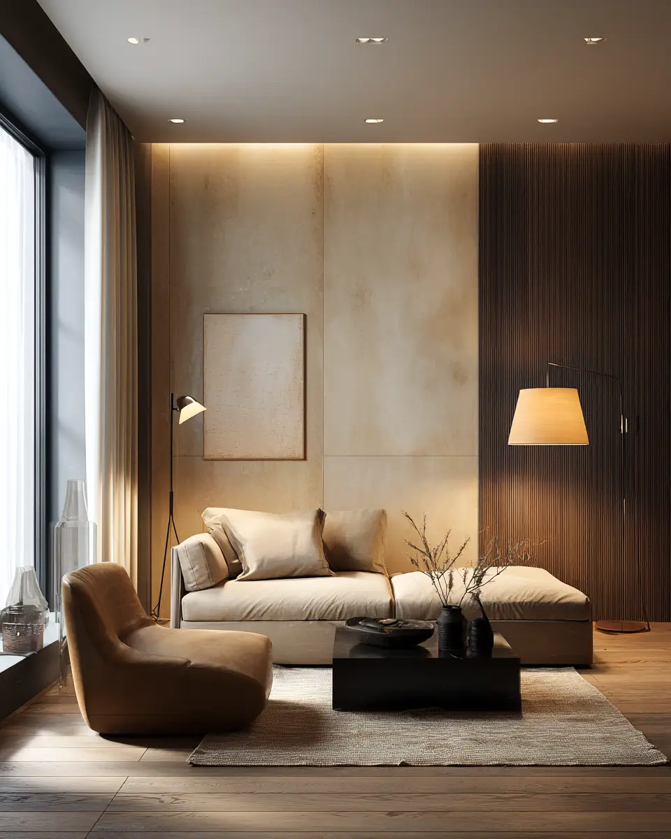 Cream Minimalist Living Room Decor Ideas