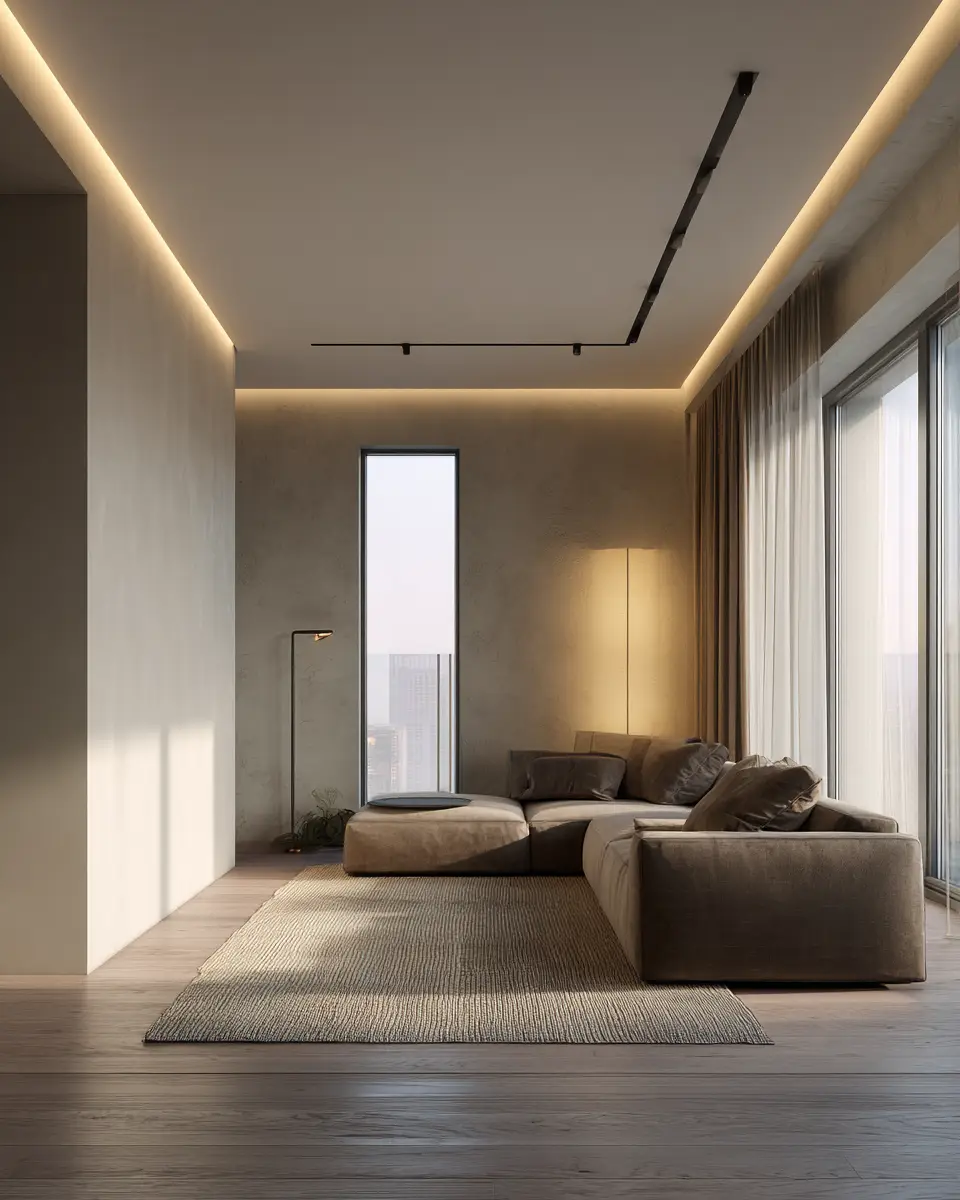 Cream Minimalist Living Room Decor Ideas