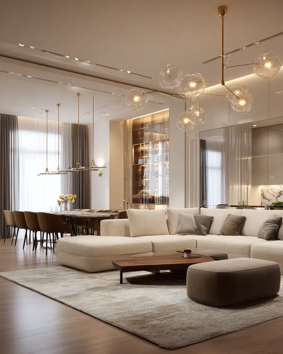 Cream Minimalist Living Room Decor Ideas