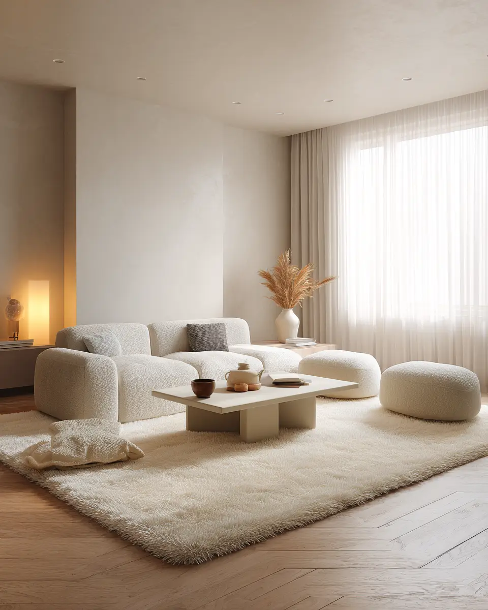 Cream Minimalist Living Room Decor Ideas