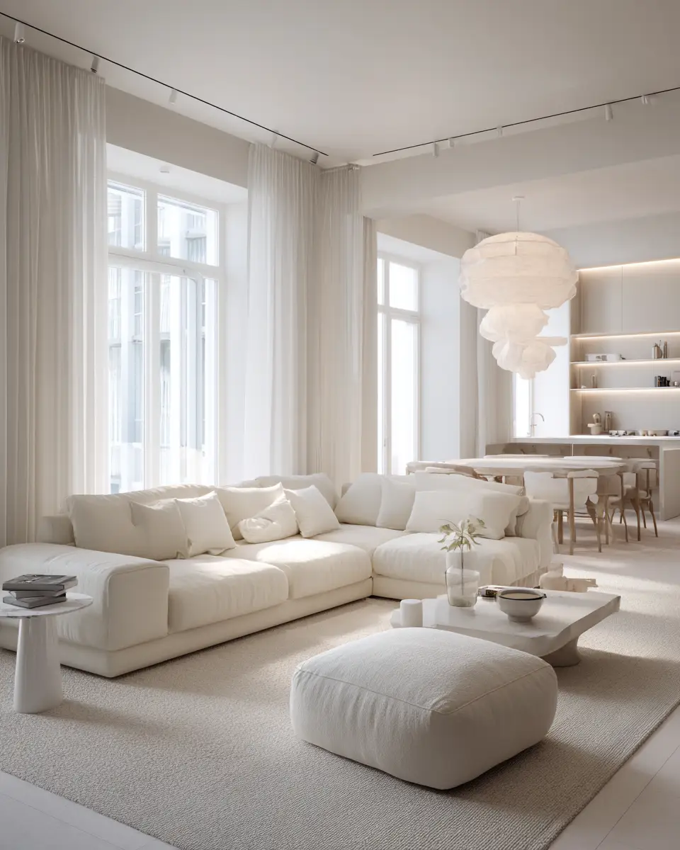 Cream Minimalist Living Room Decor Ideas