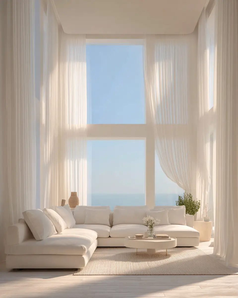 Cream Minimalist Living Room Decor Ideas