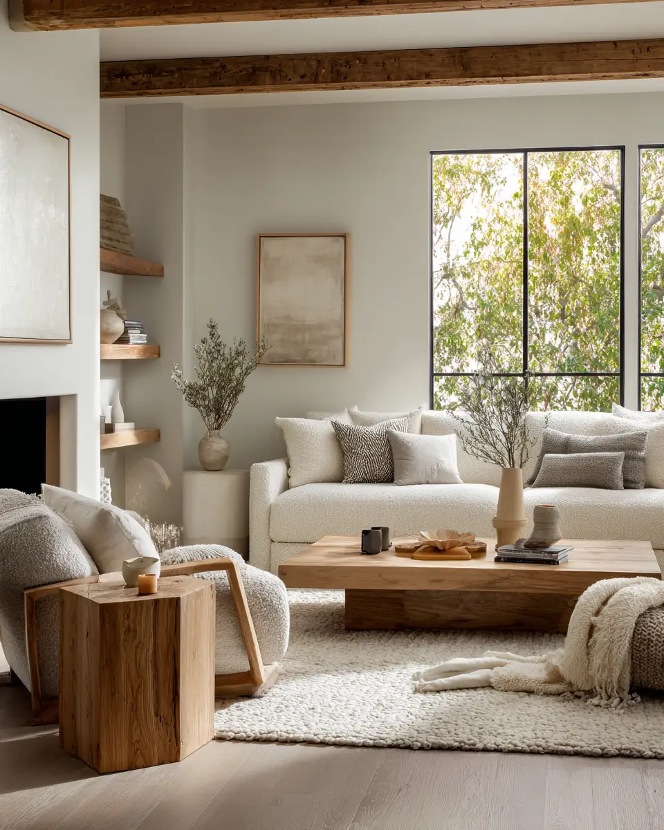 Cream Modern Living Room Decor Ideas